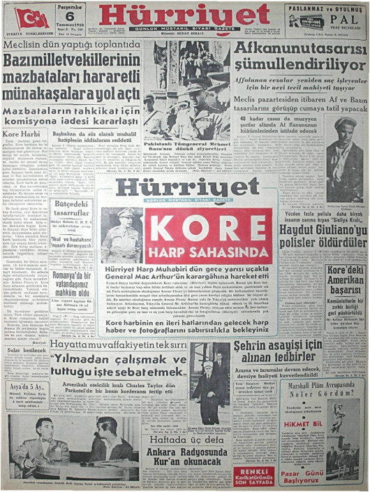 Tarihten bir gazete sayfası