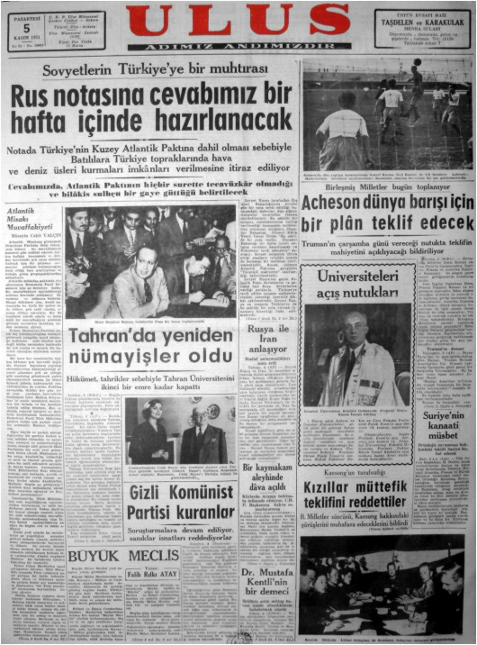 Tarihten bir gazete sayfası