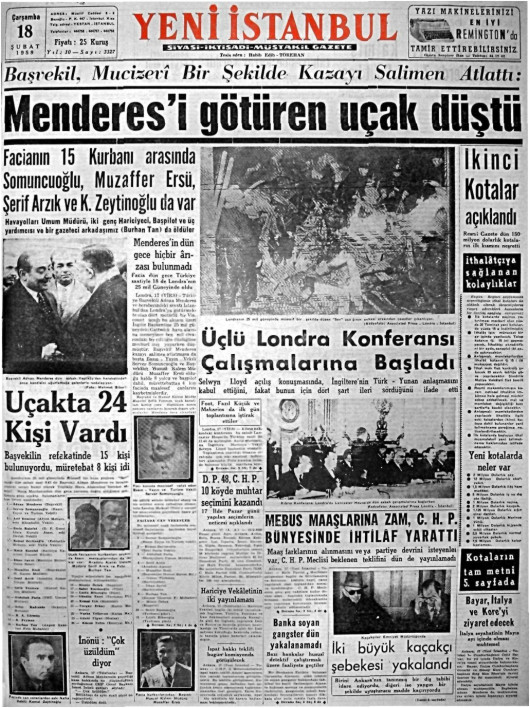 Tarihten bir gazete sayfası