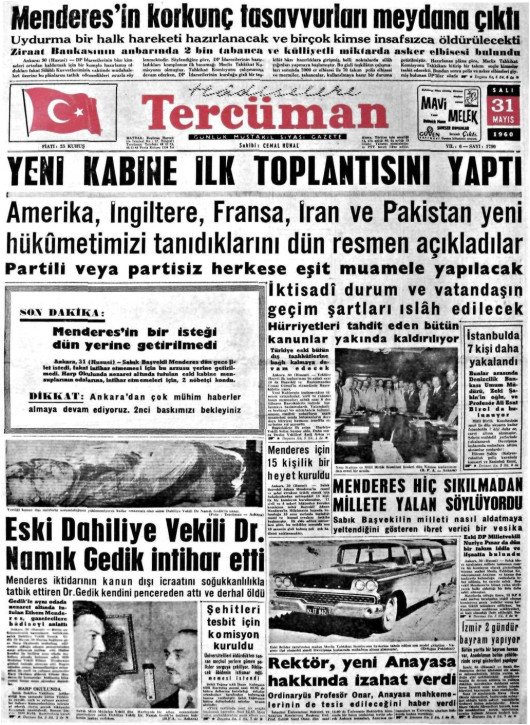 Tarihten bir gazete sayfası