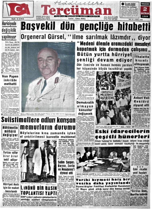 Tarihten bir gazete sayfası