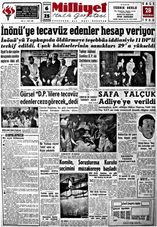 Tarihten bir gazete sayfası