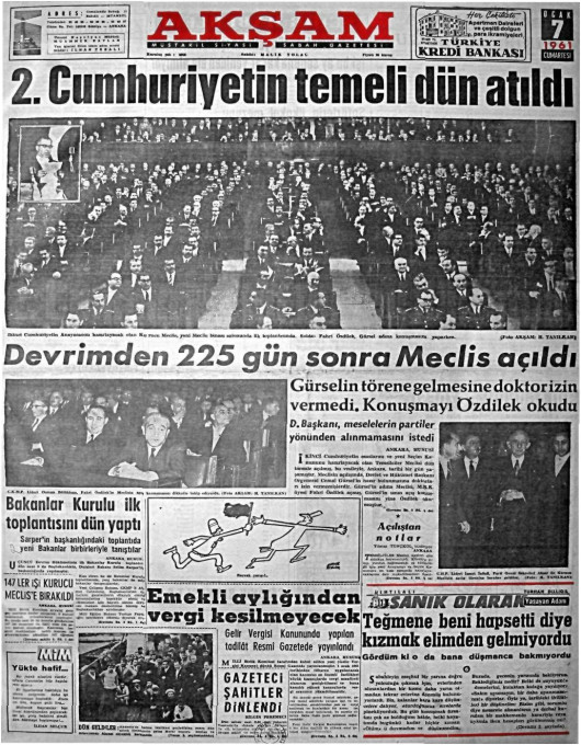 Tarihten bir gazete sayfası