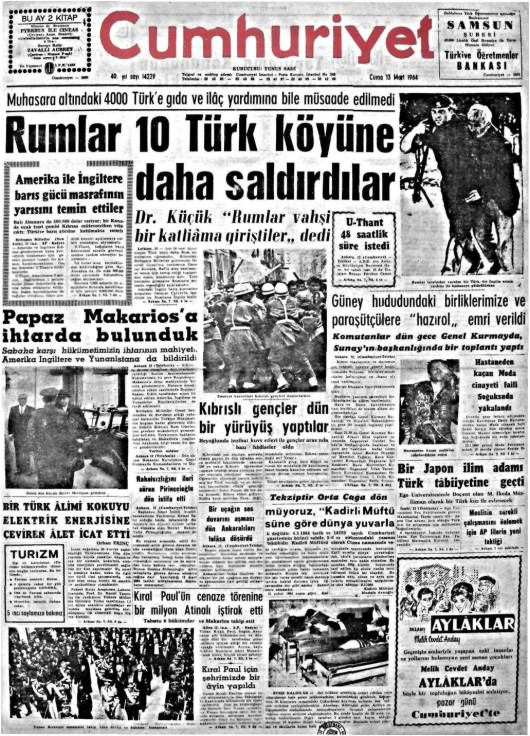 Tarihten bir gazete sayfası