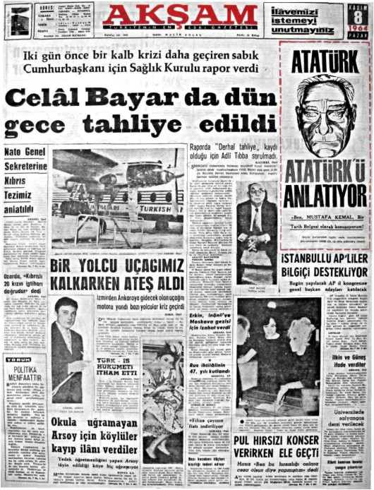 Tarihten bir gazete sayfası