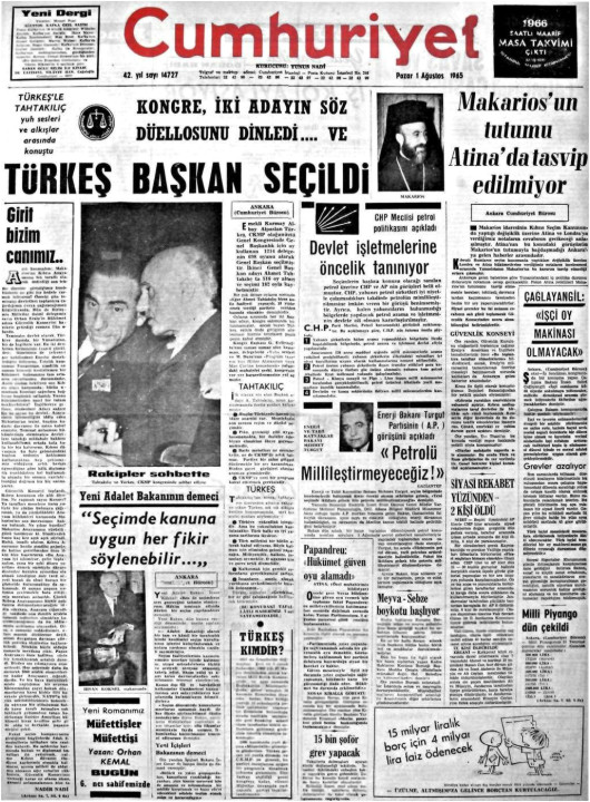 Tarihten bir gazete sayfası