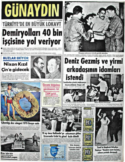 Tarihten bir gazete sayfası