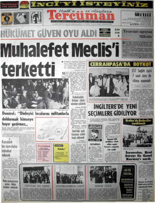 Tarihten bir gazete sayfası