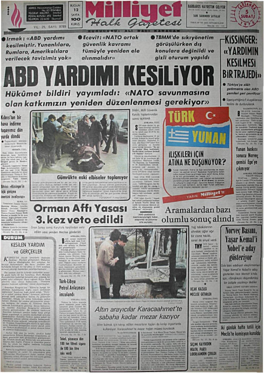 Tarihten bir gazete sayfası