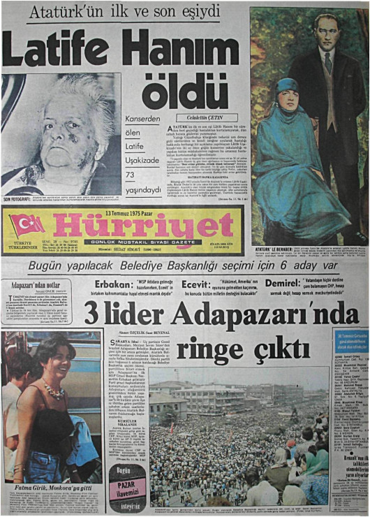 Tarihten bir gazete sayfası