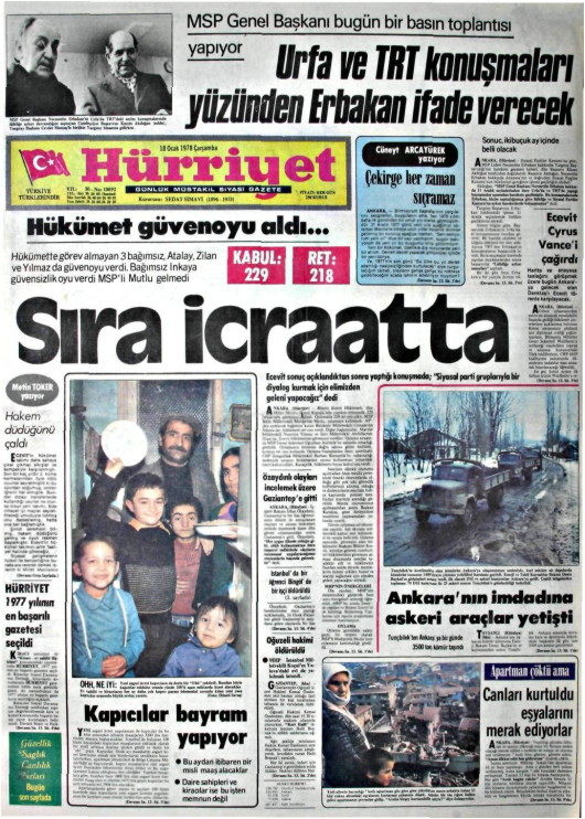 Tarihten bir gazete sayfası