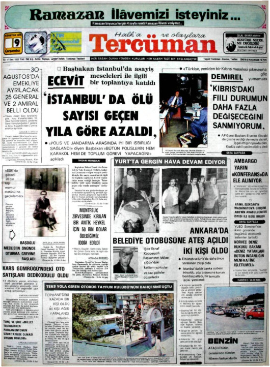 Tarihten bir gazete sayfası