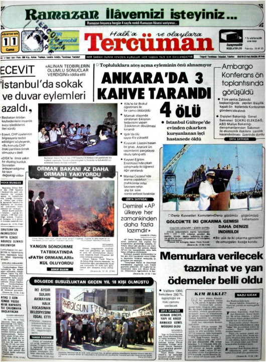 Tarihten bir gazete sayfası