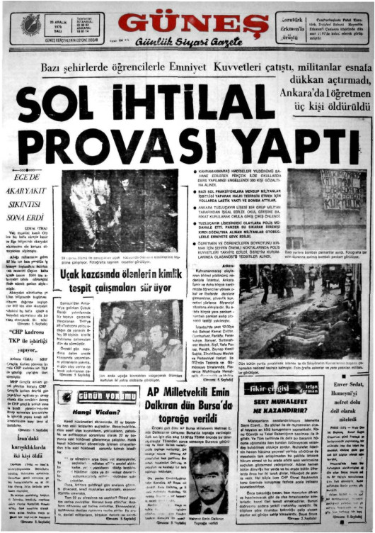 Tarihten bir gazete sayfası
