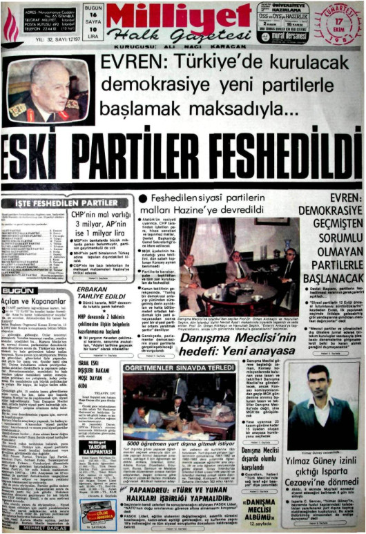 Tarihten bir gazete sayfası
