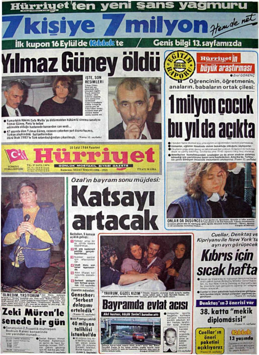 Tarihten bir gazete sayfası