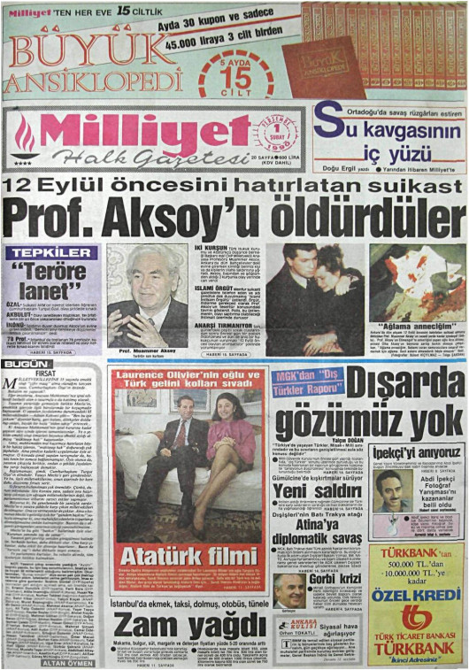 Tarihten bir gazete sayfası