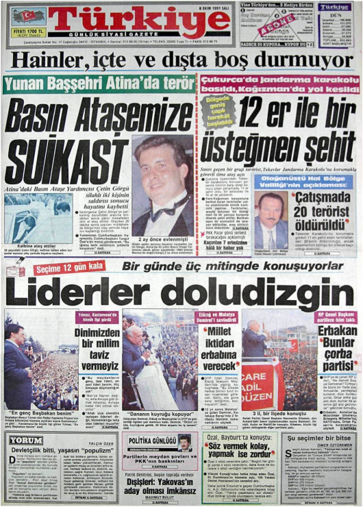 Tarihten bir gazete sayfası