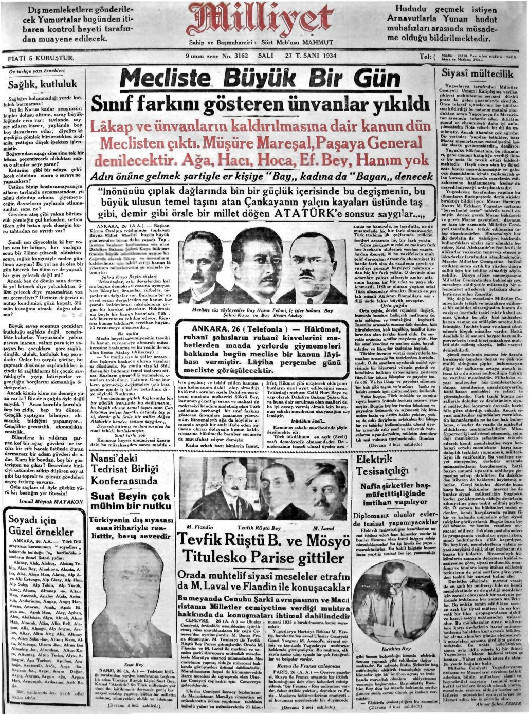 Tarihten bir gazete sayfası