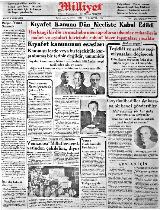 Tarihten bir gazete sayfası