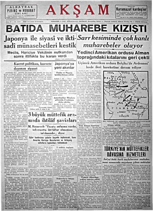 Tarihten bir gazete sayfası