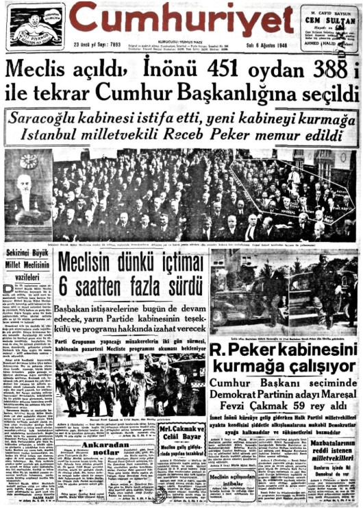 Tarihten bir gazete sayfası